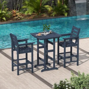 3-Piece Outdoor Balcony Set – 2 Adirondack Chairs & Table