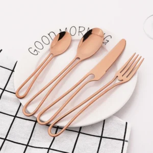 4-Piece Rose Gold Stainless Steel Cutlery Set